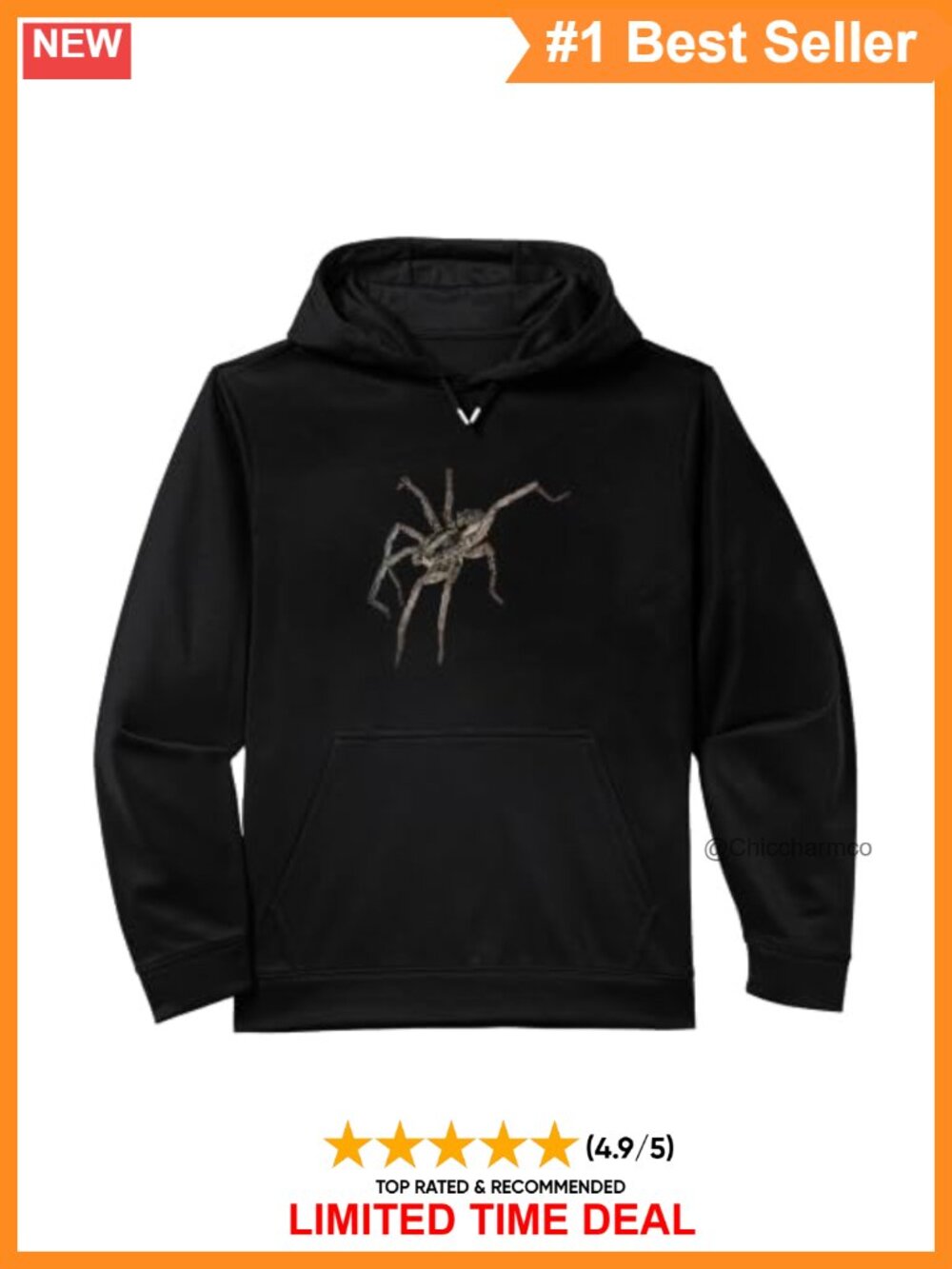 Wolf Spider Graphic Performance Hoodie Moisture Wicking Fleece
